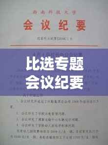 比选专题会议纪要的精彩内容揭秘