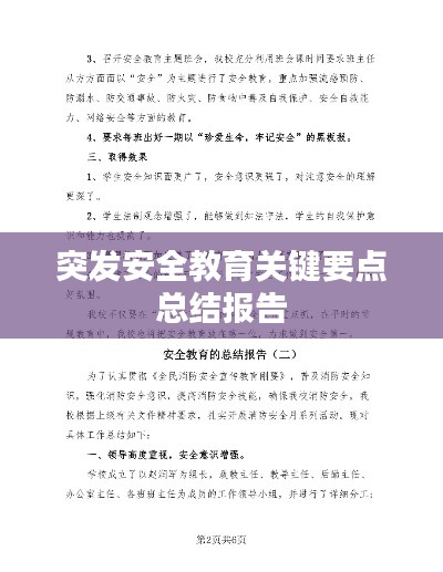 突发安全教育关键要点总结报告
